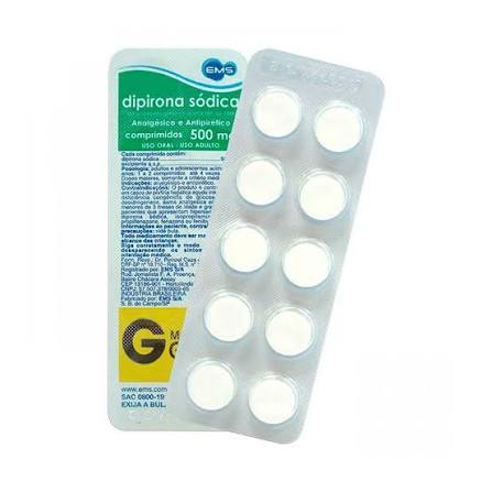 Dipirona Monoidratada 500mg 10 comprimidos EMS Genérico