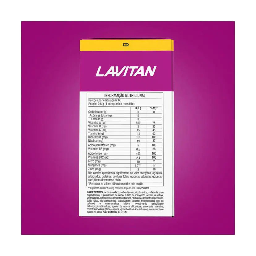 Polivitamínico Lavitan A-Z Mulher 60 Comprimidos