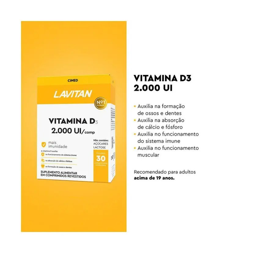 Vitamina D 2.000UI Lavitan 30 comprimidos